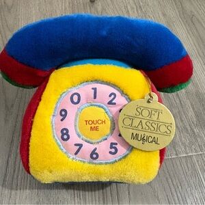 Vtg Toys-R-Us Plush Phone Toy Soft Classics 9” 1993 Geoffrey Inc Multicolor